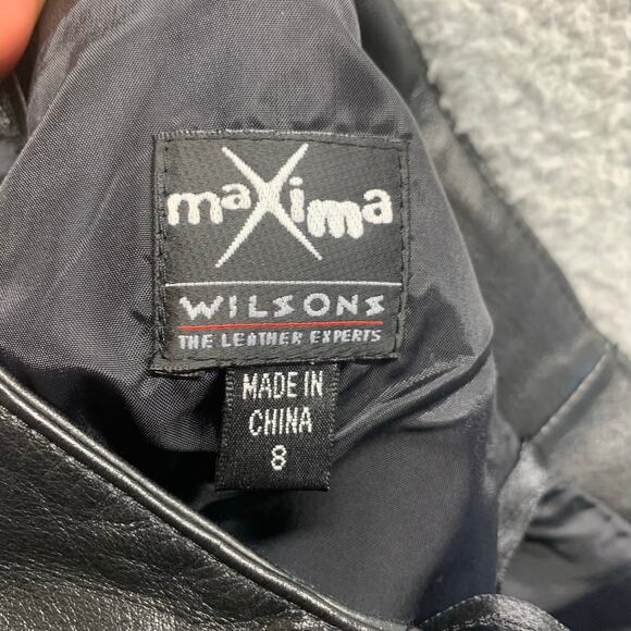 VTG Wilsons Maxima 8 Genuine Leather Black Pencil Skirt Lined Vintage 90s Y2k - Picture 7 of 11